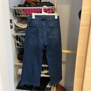 Banana Republic Petite Wide Leg Dark Wash Jeans